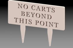Range Divider Sign with Stakes No Carts Beyond Version 3