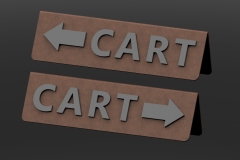 Small Cart Sign Right & Left Arrow